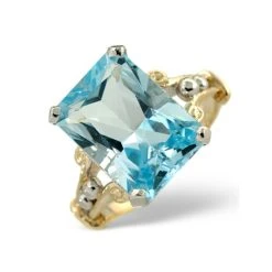 Blue Topaz 9.35CT 9K Yellow Gold Ring