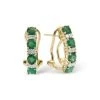 Emerald 1.10CT And Diamond 9K Yellow Gold Earrings