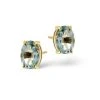 Blue Topaz 7 X 5mm 9K Yellow Gold Earrings