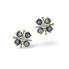 Sapphire 0.40CT And Diamond 9K Yellow Gold Earrings