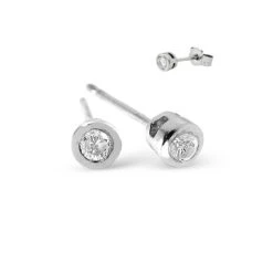 Stud Earrings 0.10CT Diamond 9K White Gold