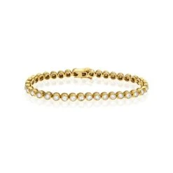 Diamond Tennis Bracelet Rubover Style 5.00ct 9K Yellow Gold
