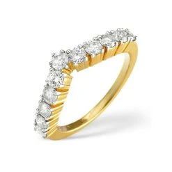 Diamond 0.70CT 18K Yellow Gold Wishbone Ring