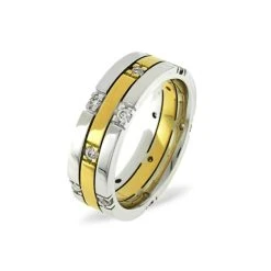 Amy 0.37CT G/VS Diamond And 18K Two Tone Wedding Ring