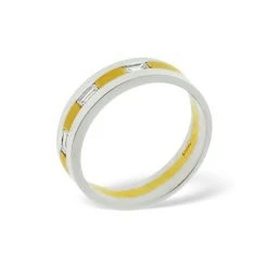 Lilly 0.14CT H/SI Diamond And 18K Two Tone Wedding Ring -The Diamond Store 14165