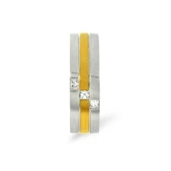 Lauren 0.07CT H/SI Diamond And 18K Two Tone Wedding Ring -The Diamond Store 14169 1