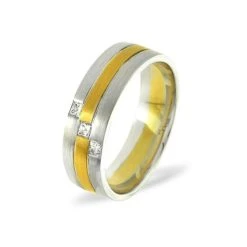 Lauren 0.07CT H/SI Diamond And 18K Two Tone Wedding Ring