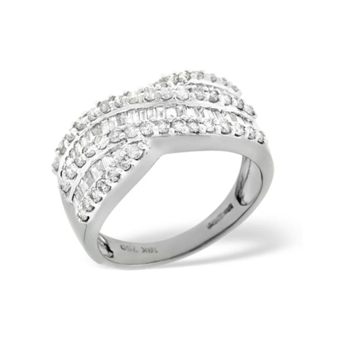 Diamond 1.00CT 18K White Gold Cross-Over Ring 3 Diamond 1.00CT 18K White Gold Cross-Over Ring - Image 3