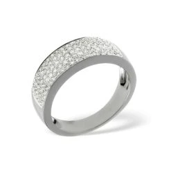 18K White Gold Diamond Pave Ring 0.45ct H/si -The Diamond Store 14525