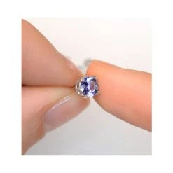 Tanzanite 1.00CT High Quality (AA) 925 Silver Earrings -The Diamond Store 147 VB3 v1