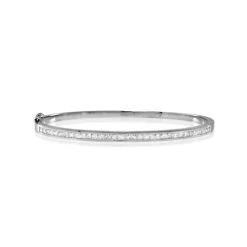 18K White Gold Diamond Bangle 1.50ct H/Si