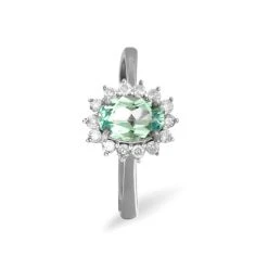 Blue Topaz 0.95CT And Diamond 9K White Gold Ring