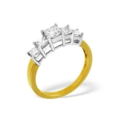 Lucy 18K Gold 5 Stone Princess Diamond Eternity Ring 0.50CT H/SI -The Diamond Store 16062 1