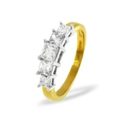 Lucy 18K Gold 5 Stone Princess Diamond Eternity Ring 0.50CT H/SI