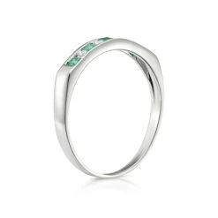 Emerald 0.15ct And Diamond 9K White Gold Ring -The Diamond Store 19 C1537 3
