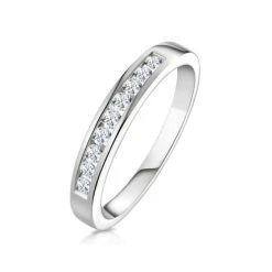 Rae 18K White Gold Diamond Half Band Eternity Ring 0.25CT H/SI