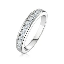 Rae Platinum Diamond Half Band Eternity Ring 0.50CT G/VS
