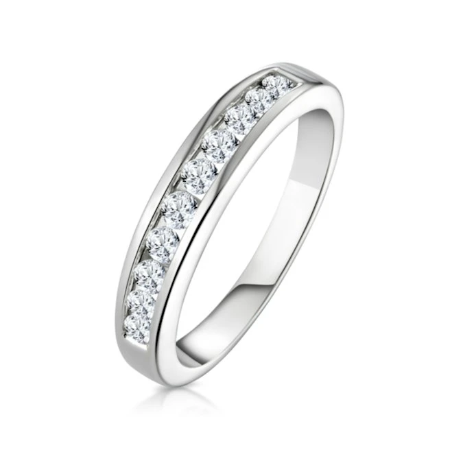 Rae Platinum Lab Diamond Half Band Eternity Ring 0.50CT H/SI 1 Rae Platinum Lab Diamond Half Band Eternity Ring 0.50CT H/SI