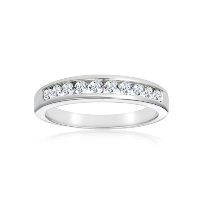 Rae Platinum Lab Diamond Half Band Eternity Ring 0.50CT H/SI 2 Rae Platinum Lab Diamond Half Band Eternity Ring 0.50CT H/SI - Image 2