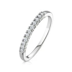 Half Eternity Ring 0.15CT Claw Set Lab Diamond 9K White Gold