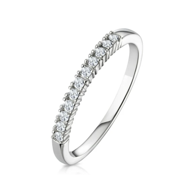 Half Eternity Ring 0.15CT Claw Set Lab Diamond 9K White Gold 1 Half Eternity Ring 0.15CT Claw Set Lab Diamond 9K White Gold
