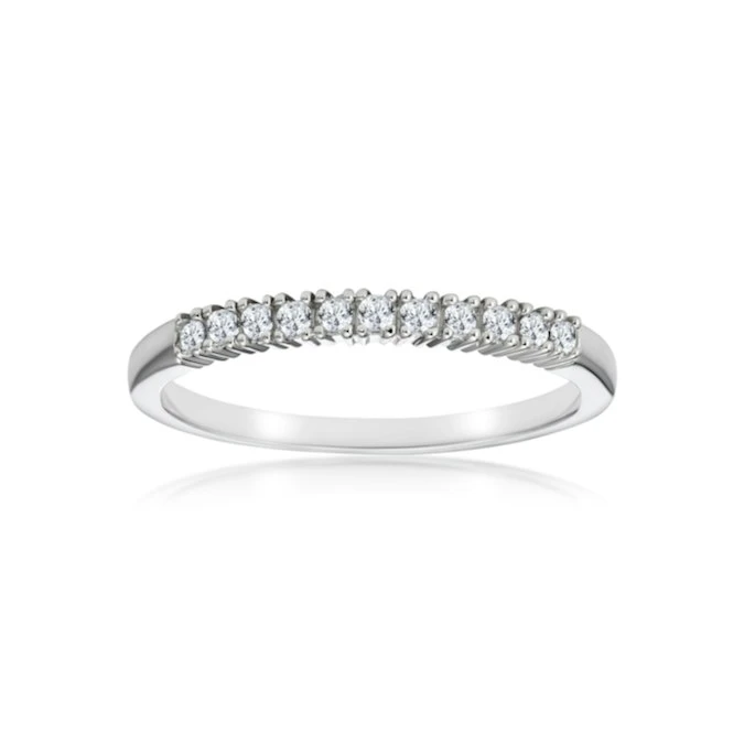 Half Eternity Ring 0.15CT Claw Set Lab Diamond 9K White Gold 2 Half Eternity Ring 0.15CT Claw Set Lab Diamond 9K White Gold - Image 2