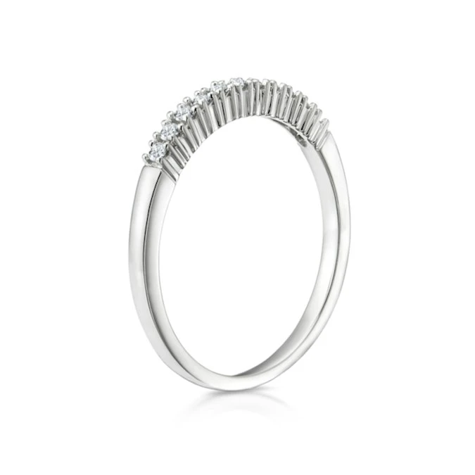 Half Eternity Ring 0.15CT Claw Set Lab Diamond 9K White Gold 3 Half Eternity Ring 0.15CT Claw Set Lab Diamond 9K White Gold - Image 3