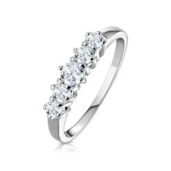 Ellie 18K White Gold 5 Stone Diamond Eternity Ring 0.50CT