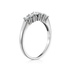 Ellie 18K White Gold 5 Stone Diamond Eternity Ring 0.50CT -The Diamond Store 19 DR05 50W 3 1
