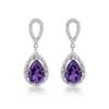 Amethyst 2.47CT And Diamond 9K White Gold Earrings