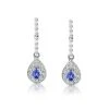 Tanzanite 0.28CT And Diamond 9K White Gold Earrings