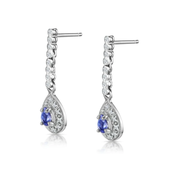 Tanzanite 0.28CT And Diamond 9K White Gold Earrings 3 Tanzanite 0.28CT And Diamond 9K White Gold Earrings - Image 3