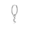 SINGLE Stellato Diamond Moon Charm Huggie Earring In 9K White Gold