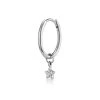SINGLE Stellato Diamond Star Charm Huggie Earring In 9K White Gold