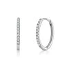 Stellato Diamond Encrusted Huggie Earrings 0.09ct In 9K White Gold