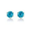Blue Topaz 4mm 9K Yellow Gold Stud Earrings
