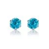 Blue Topaz 4mm 9K White Gold Stud Earrings