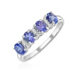 Tanzanite 0.76CT And Diamond 9K White Gold Ring