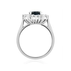 Sapphire 2.3ct And Diamond 1ct Cluster Ring In Platinum -The Diamond Store 20 DCR05 Sws