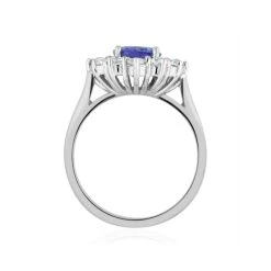 Tanzanite 1.7ct And Diamond 1ct Cluster Ring In 18K White Gold -The Diamond Store 20 DCR05 Tsw
