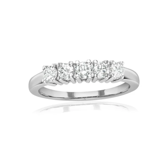 Chloe Platinum 5 Stone Diamond Eternity Ring 0.50CT H/SI 2 Chloe Platinum 5 Stone Diamond Eternity Ring 0.50CT H/SI - Image 2