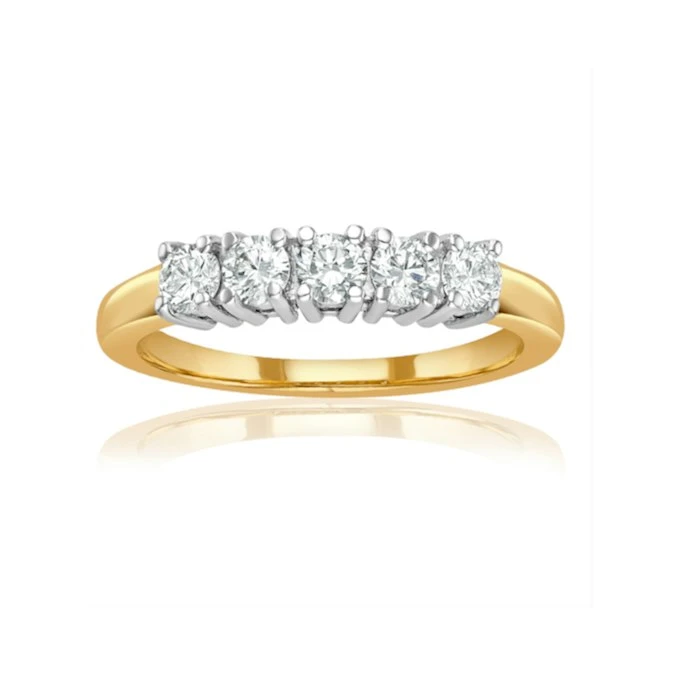 Chloe 18K Gold 5 Stone Diamond Eternity Ring 0.50CT H/SI 2 Chloe 18K Gold 5 Stone Diamond Eternity Ring 0.50CT H/SI - Image 2