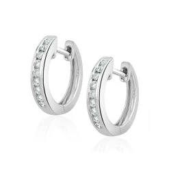 Diamond Huggie Earrings 0.20ct 9K White Gold