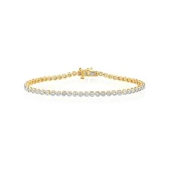 Diamond Tennis Bracelet Rubover Style 2.00ct 9K Gold