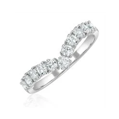 Diamond Wishbone Ring 0.70ct In 18K White Gold