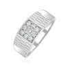 Mens Lab Diamond Signet Ring 0.50ct H/Si In 925 Silver