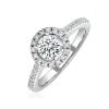Ella Halo Lab Diamond Engagement Ring 0.86ct F/VS1 In Platinum