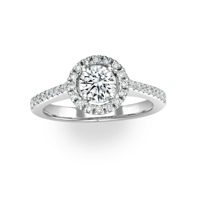 Ella Halo Lab Diamond Engagement Ring 0.86ct H/SI1 18K White Gold 2 Ella Halo Lab Diamond Engagement Ring 0.86ct H/SI1 18K White Gold - Image 2