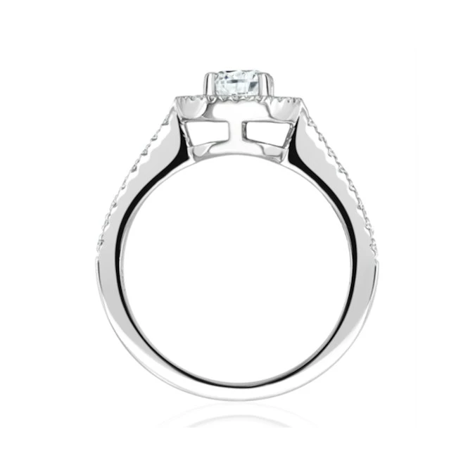 Ella Halo Lab Diamond Engagement Ring IGI 1.30ct H/SI1 In Platinum 3 Ella Halo Lab Diamond Engagement Ring IGI 1.30ct H/SI1 In Platinum - Image 3
