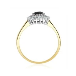 Sapphire 7 X 5mm And Diamond 9K Gold Ring -The Diamond Store 20 Y1022s